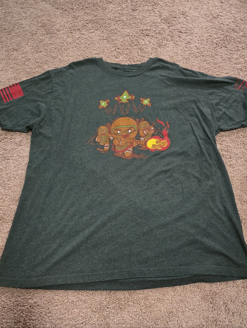 Grunt Style Tactical Gingerbread Men Christmas Shirt 2XL XXL